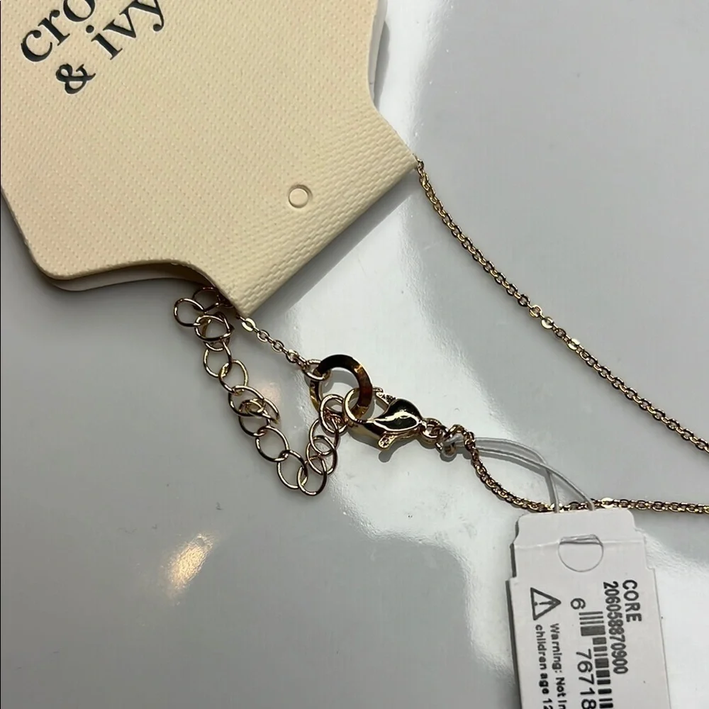 Gold Necklace with Cursive M Pendant and Fine Chain